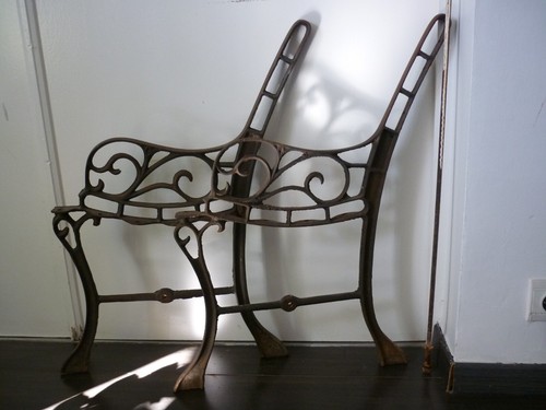 Tres ancien banc fer forger - fer,